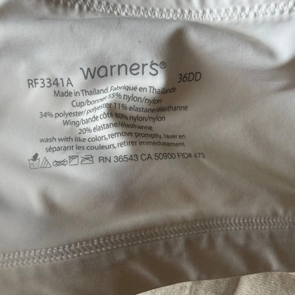 Warner's White Floral Lace Underwire Bra 36DD (E)